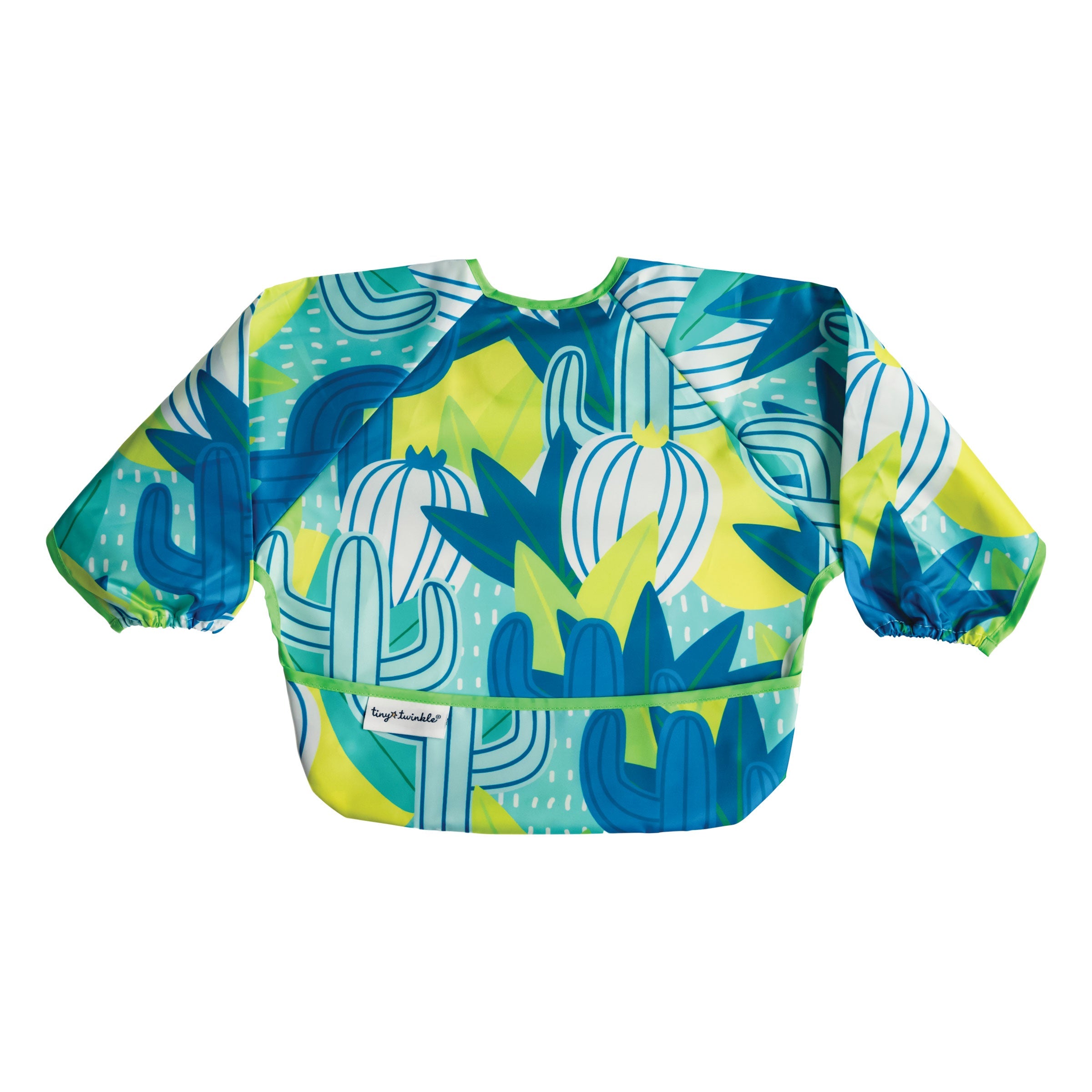 Tiny Twinkle - Mess-Proof Long Sleeve Bib - Saguaro - Small/Large