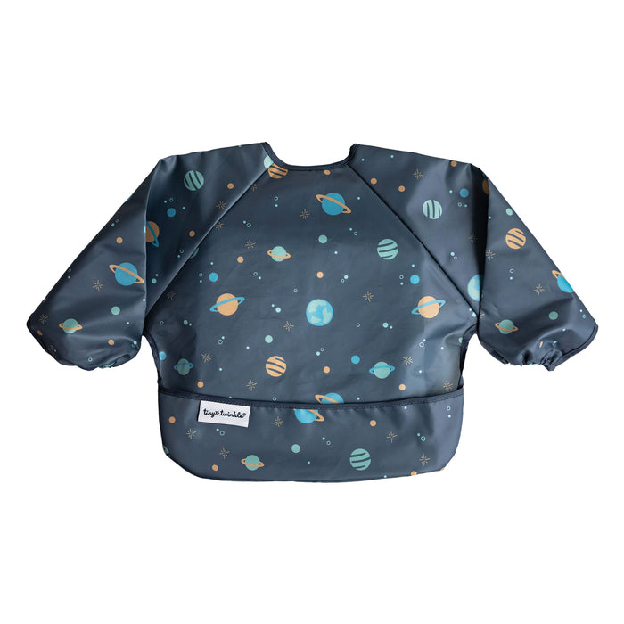 Tiny Twinkle - Mess-Proof Full Long Sleeve Bib - Space - Small/Large