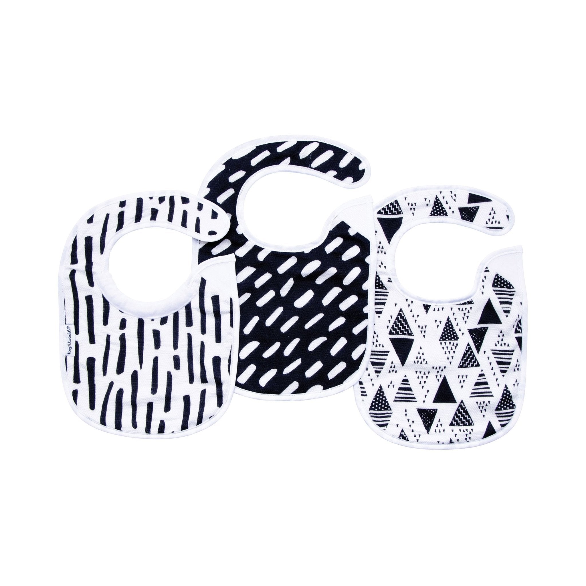 Tiny Twinkle - Kaffle® Feeder Bib - Black & White Set of 3