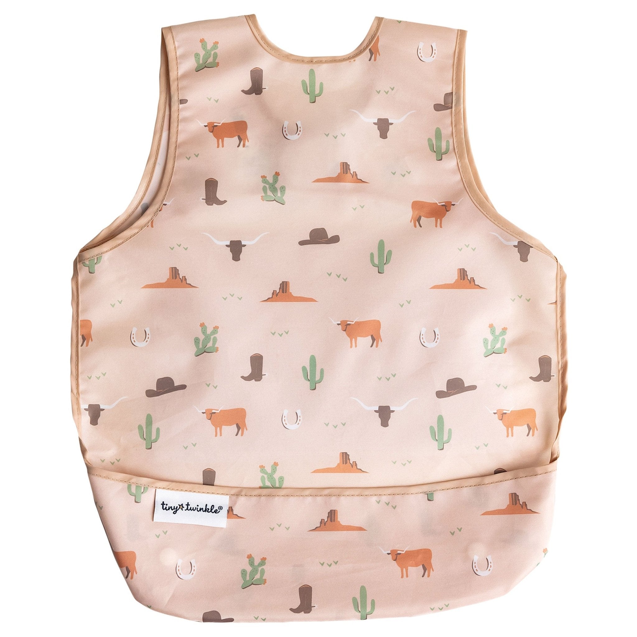 Tiny Twinkle - Mess - Proof Apron Bib - Cowboy
