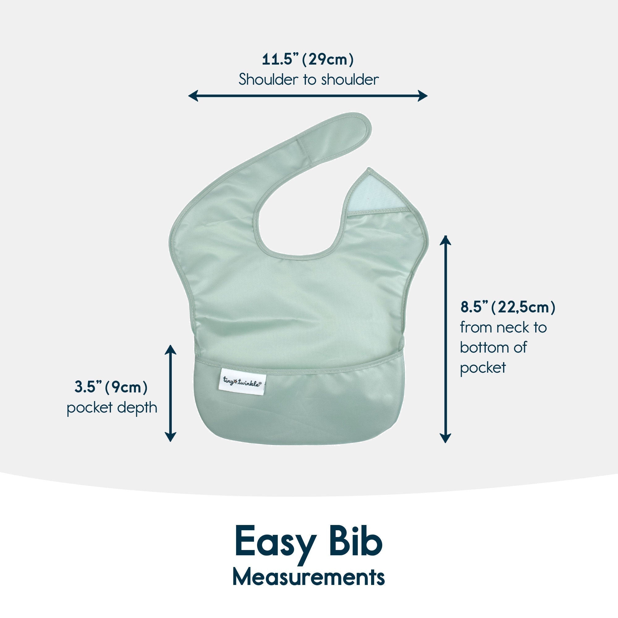 Tiny Twinkle - Mess - Proof Easy Bib 3 Pack - Black, Sage Checkers & Dark Grey