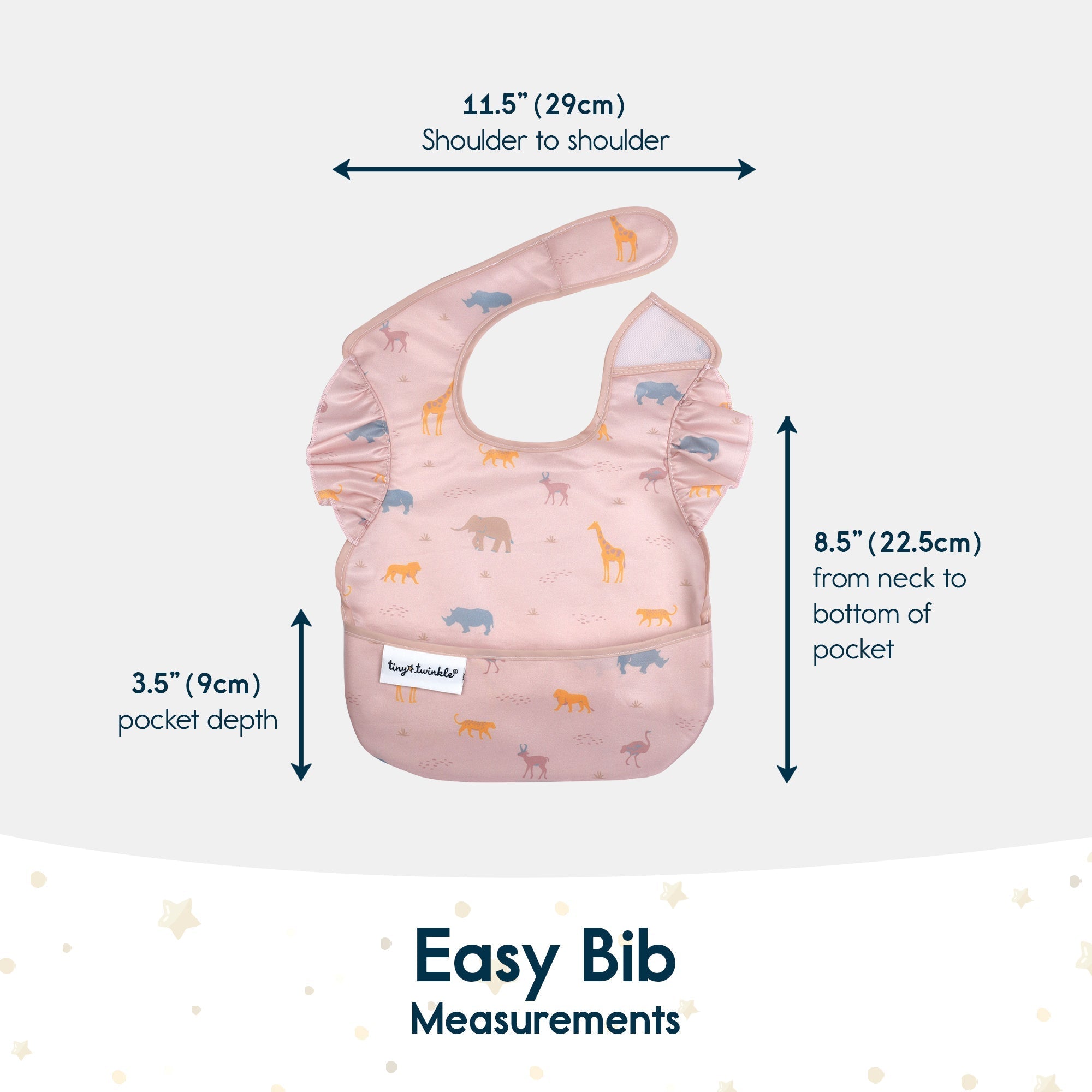 Tiny Twinkle - Mess - Proof Easy Bib 3 Pack - Flutter, Peach & Rose Red Set
