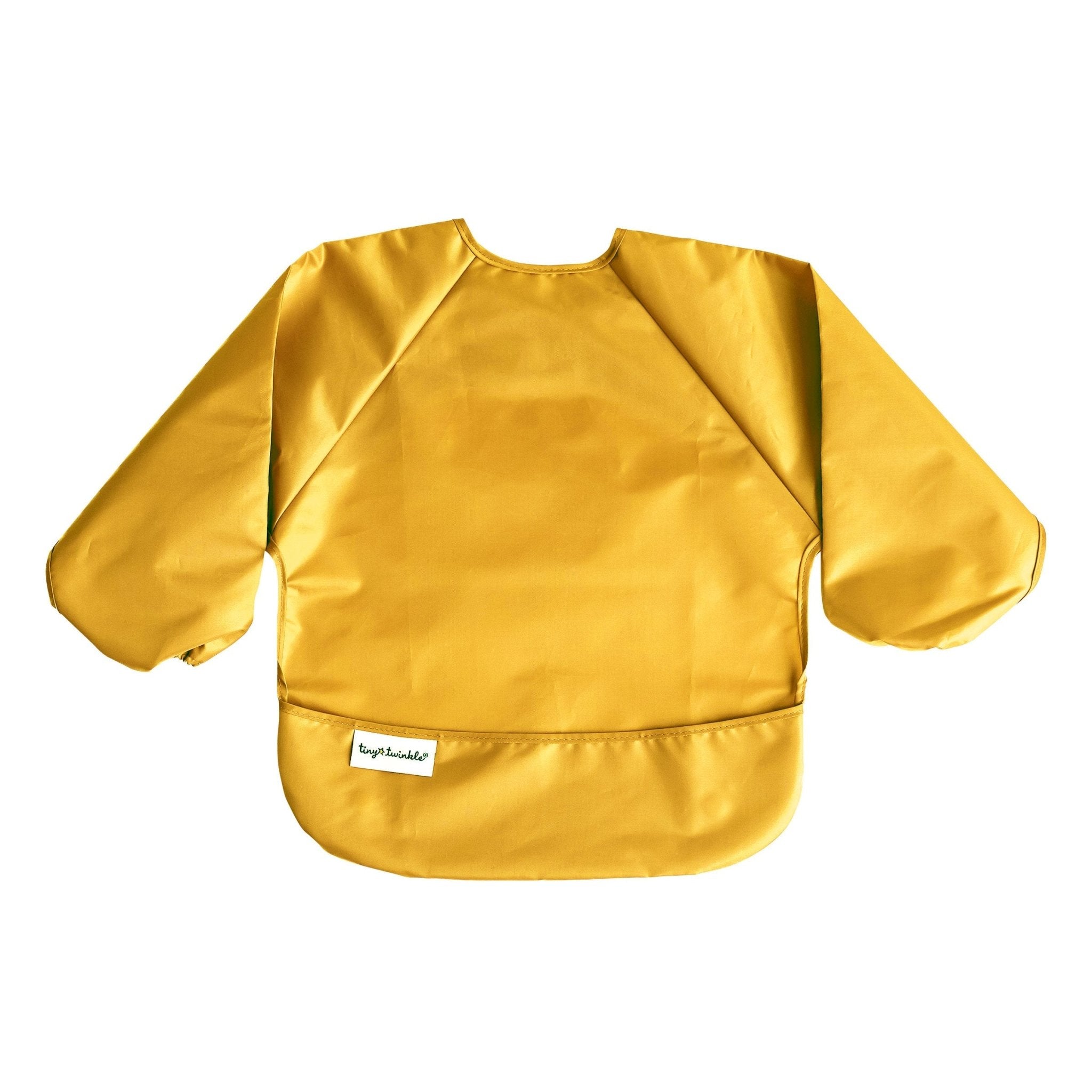 Tiny Twinkle - Mess - Proof Long Sleeve Bib 2 Pack - Taupe, Dandelion - Small/Large