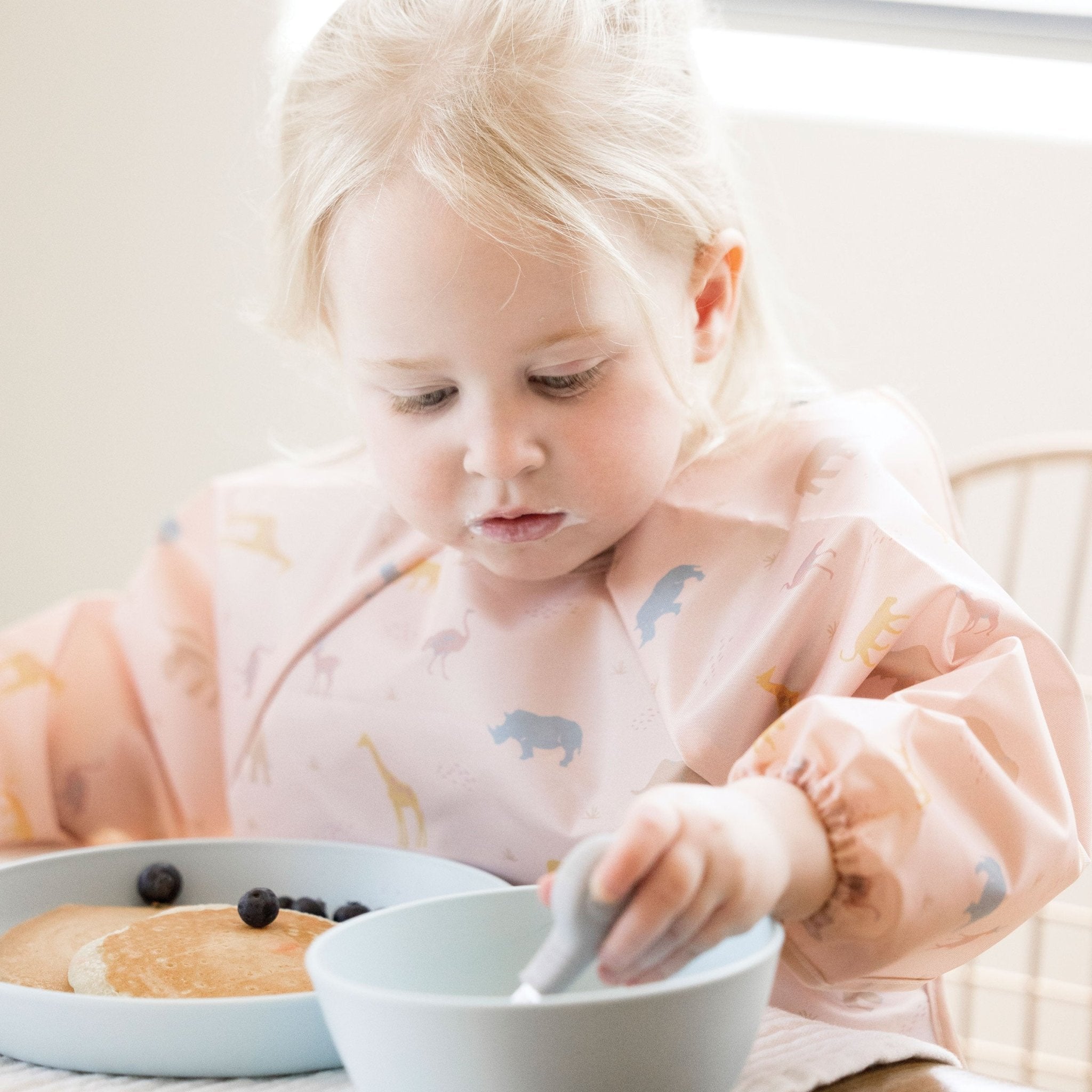 Tiny Twinkle - Mess - Proof Long Sleeve Bib - Petite Safari