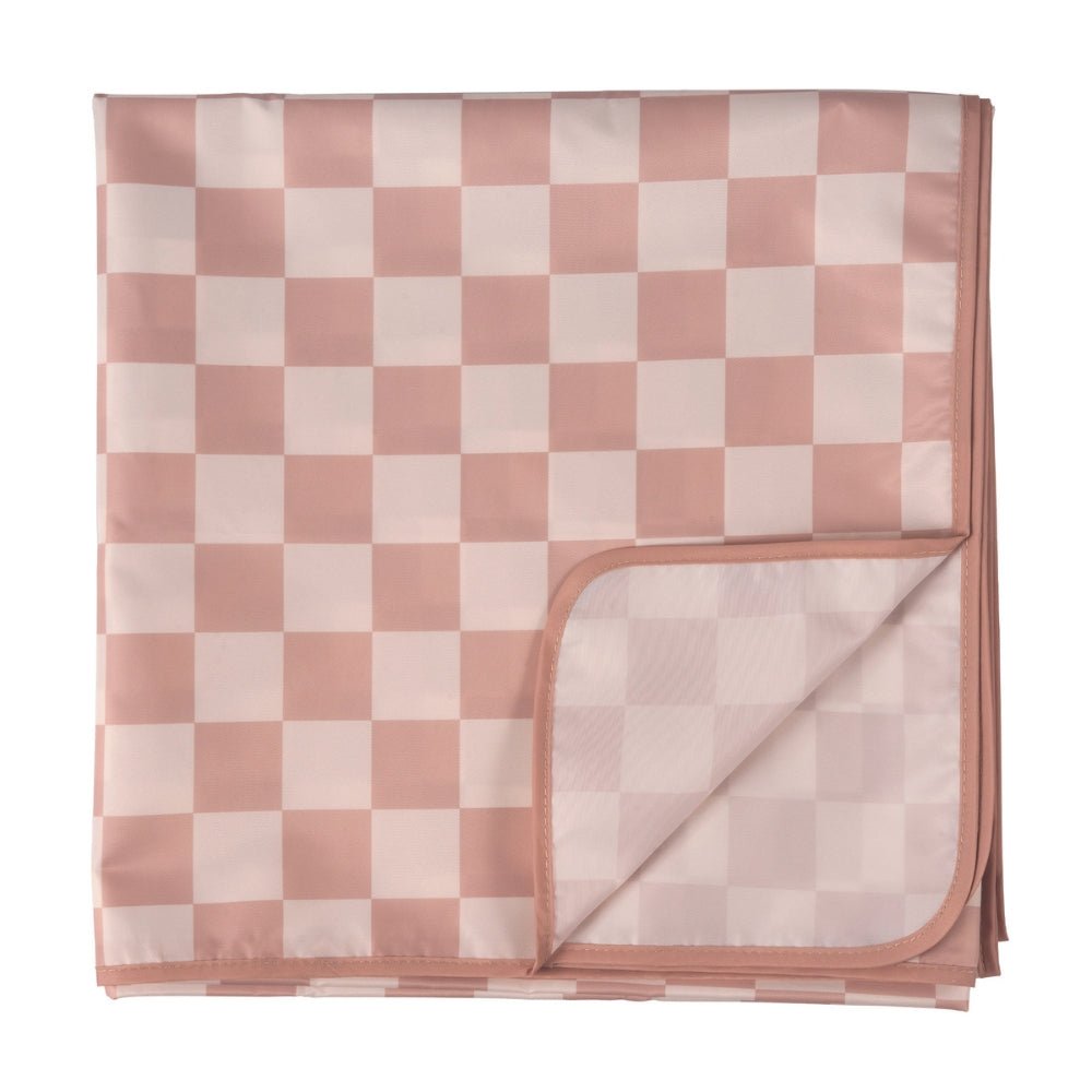 Tiny Twinkle - Mess - Proof Splat Mat for Mealtime and Playtime - Beige Checkers