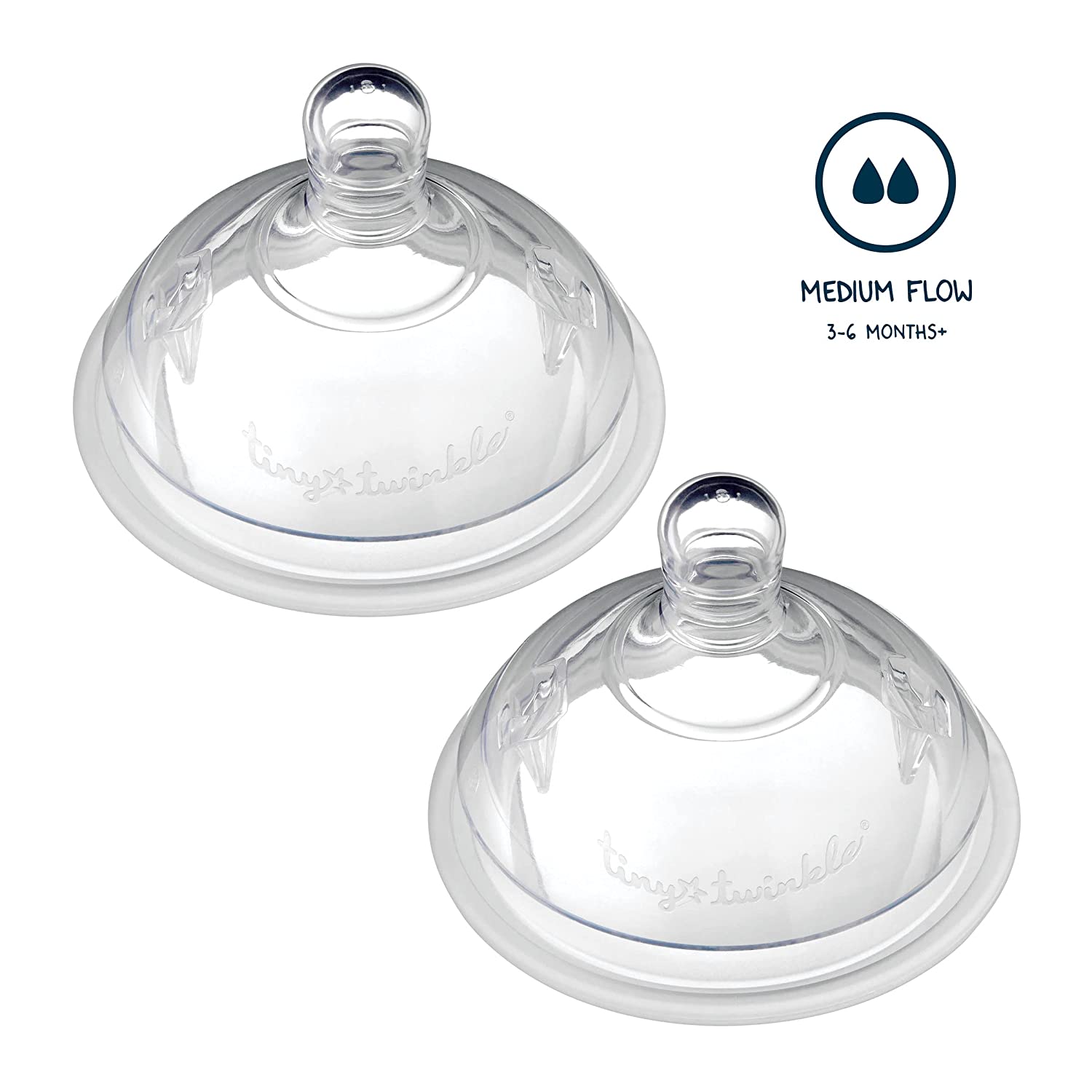 Tiny Twinkle - Silicone Baby Bottle Nipple 2PK